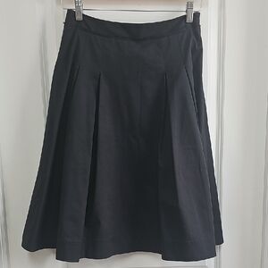 Elie Tahari Gray Midi A-Line Pleated Skirt